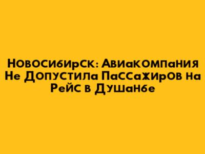 Новосибирск: Авиакомпания Не Допустила Пассажиров на Рейс в Душанбе