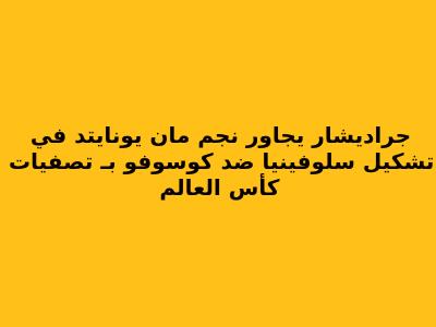 جراديشار يجاور نجم مان يونايتد في تشكيل سلوفينيا ضد كوسوفو بـ تصفيات كأس العالم