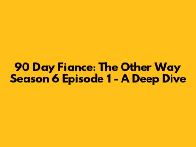 90 Day Fiance: The Other Way Season 6 Episode 1 - A Deep Dive