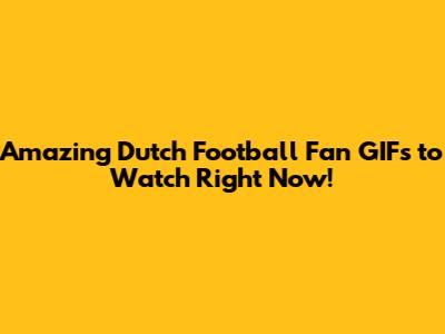 Amazing Dutch Football Fan GIFs to Watch Right Now!