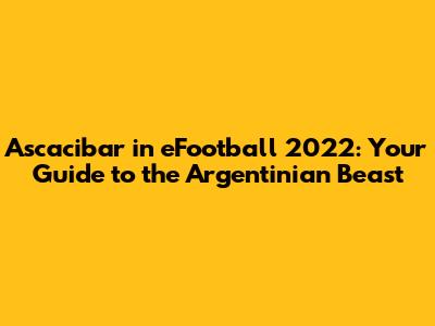 Ascacibar in eFootball 2022: Your Guide to the Argentinian Beast