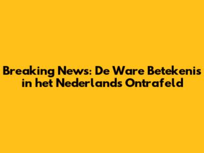 Breaking News: De Ware Betekenis in het Nederlands Ontrafeld