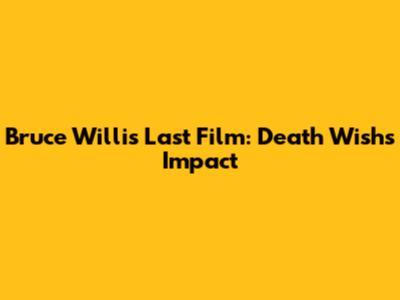 Bruce Willis' Last Film: Death Wish's Impact
