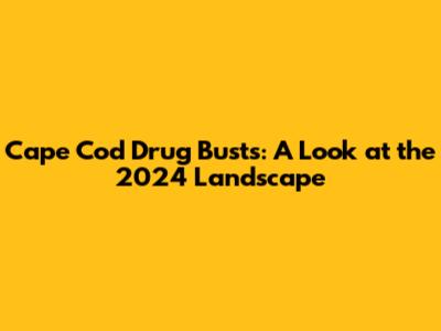 Cape Cod Drug Busts: A Look at the 2024 Landscape