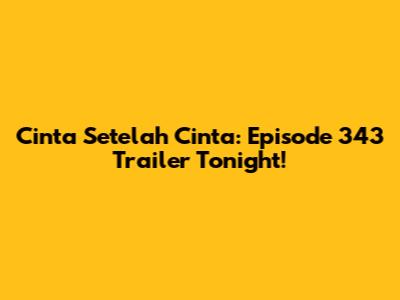 Cinta Setelah Cinta: Episode 343 Trailer Tonight!