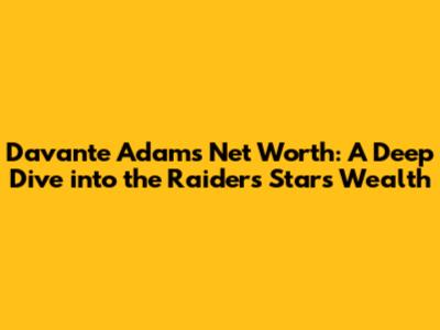 Davante Adams' Net Worth: A Deep Dive into the Raiders' Star's Wealth