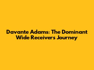 Davante Adams: The Dominant Wide Receiver's Journey