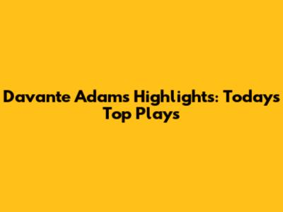 Davante Adams Highlights: Today's Top Plays