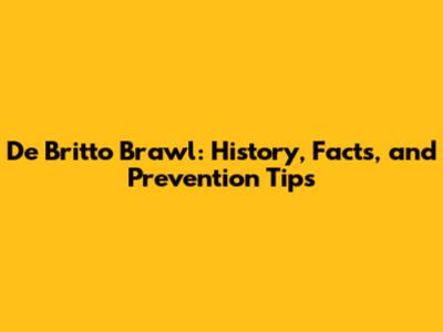 De Britto Brawl: History, Facts, and Prevention Tips