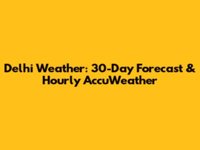 Delhi Weather: 30-Day Forecast & Hourly AccuWeather