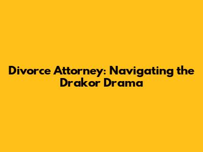 Divorce Attorney: Navigating the Drakor Drama