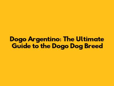 Dogo Argentino: The Ultimate Guide to the Dogo Dog Breed