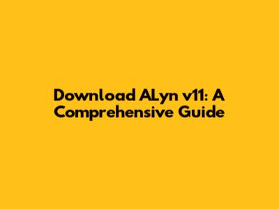 Download ALyn v11: A Comprehensive Guide