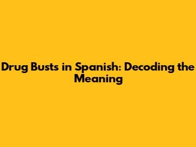 Drug Busts in Spanish: Decoding the Meaning