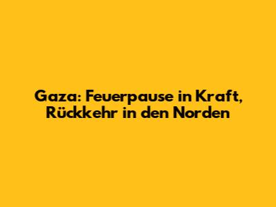 Gaza: Feuerpause in Kraft, Rückkehr in den Norden