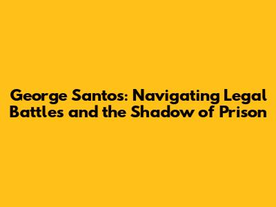 George Santos: Navigating Legal Battles and the Shadow of Prison