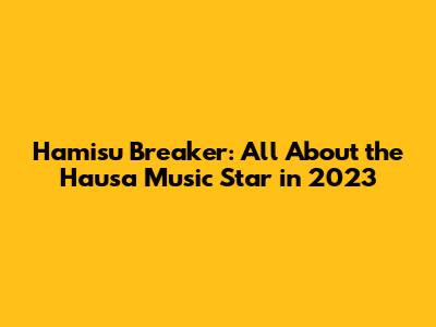 Hamisu Breaker: All About the Hausa Music Star in 2023