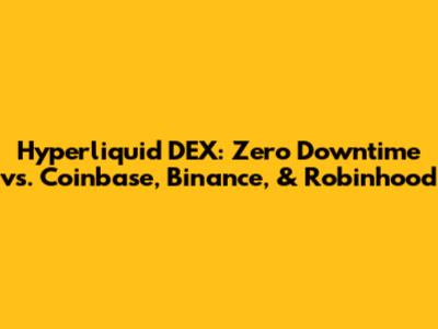 Hyperliquid DEX: Zero Downtime vs. Coinbase, Binance, & Robinhood