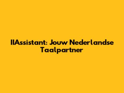 IIAssistant: Jouw Nederlandse Taalpartner