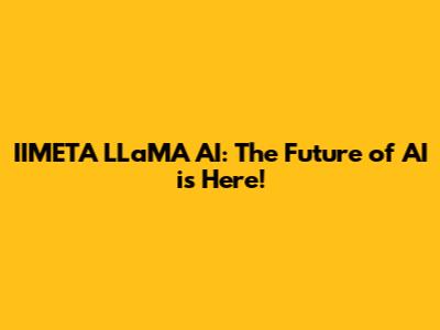 IIMETA LLaMA AI: The Future of AI is Here!