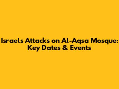 Israel's Attacks on Al-Aqsa Mosque: Key Dates & Events