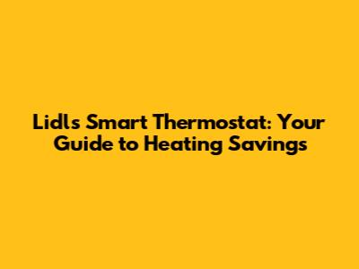 Lidl's Smart Thermostat: Your Guide to Heating Savings
