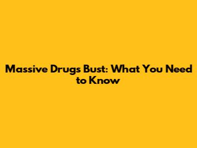 Massive Drugs Bust: What You Need to Know