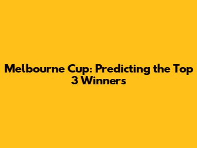 Melbourne Cup: Predicting the Top 3 Winners
