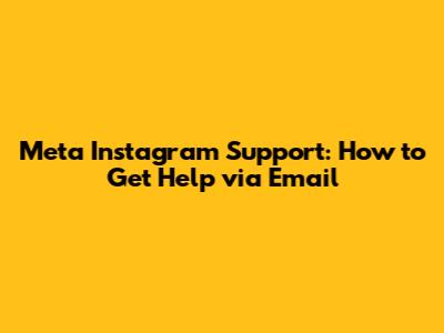 Meta Instagram Support: How to Get Help via Email