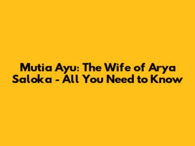 Mutia Ayu: The Wife of Arya Saloka - All You Need to Know