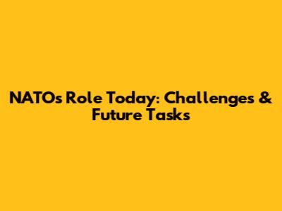 NATO's Role Today: Challenges & Future Tasks