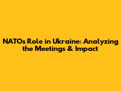 NATO's Role in Ukraine: Analyzing the Meetings & Impact