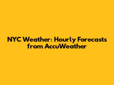 NYC Weather: Hourly Forecasts from AccuWeather