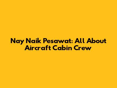 Nay Naik Pesawat: All About Aircraft Cabin Crew