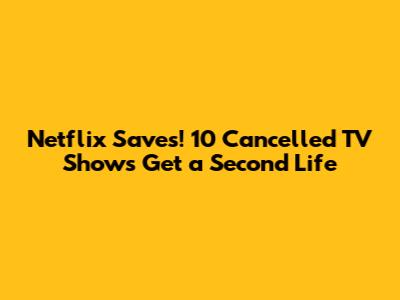 Netflix Saves! 10 Cancelled TV Shows Get a Second Life