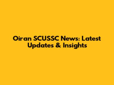 Oiran SCUSSC News: Latest Updates & Insights