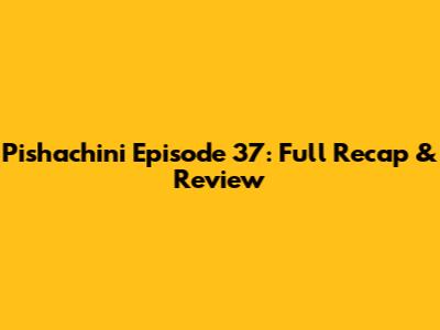 Pishachini Episode 37: Full Recap & Review