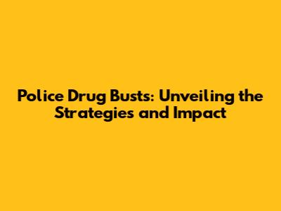 Police Drug Busts: Unveiling the Strategies and Impact