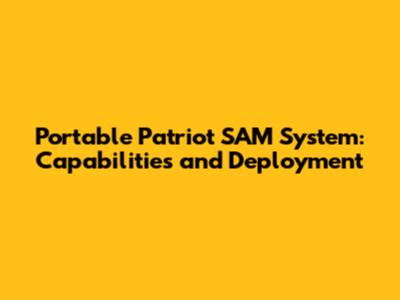 Portable Patriot SAM System: Capabilities and Deployment