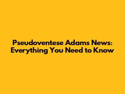 Pseudoventese Adams News: Everything You Need to Know