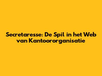 Secretaresse: De Spil in het Web van Kantoororganisatie