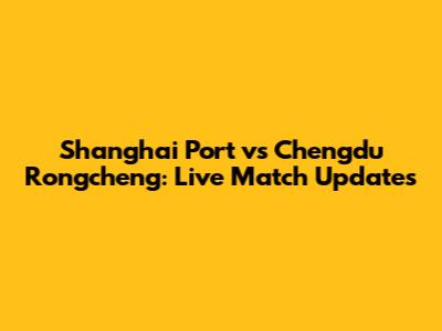 Shanghai Port vs Chengdu Rongcheng: Live Match Updates