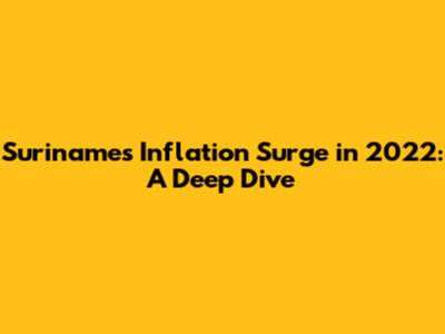 Suriname's Inflation Surge in 2022: A Deep Dive