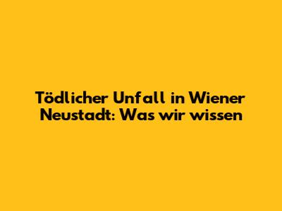 Tödlicher Unfall in Wiener Neustadt: Was wir wissen