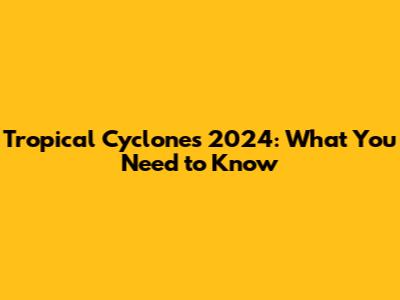 Tropical Cyclones 2024: What You Need to Know