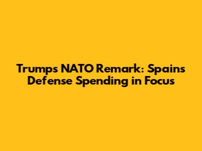 Trump's NATO Remark: Spain's Defense Spending in Focus