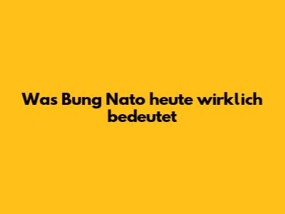Was "Bung Nato" heute wirklich bedeutet