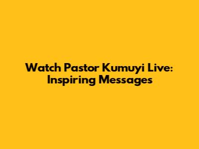 Watch Pastor Kumuyi Live: Inspiring Messages