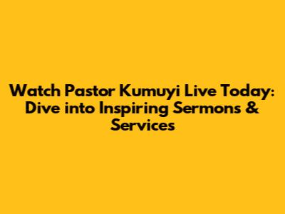 Watch Pastor Kumuyi Live Today: Dive into Inspiring Sermons & Services