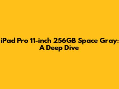 iPad Pro 11-inch 256GB Space Gray: A Deep Dive